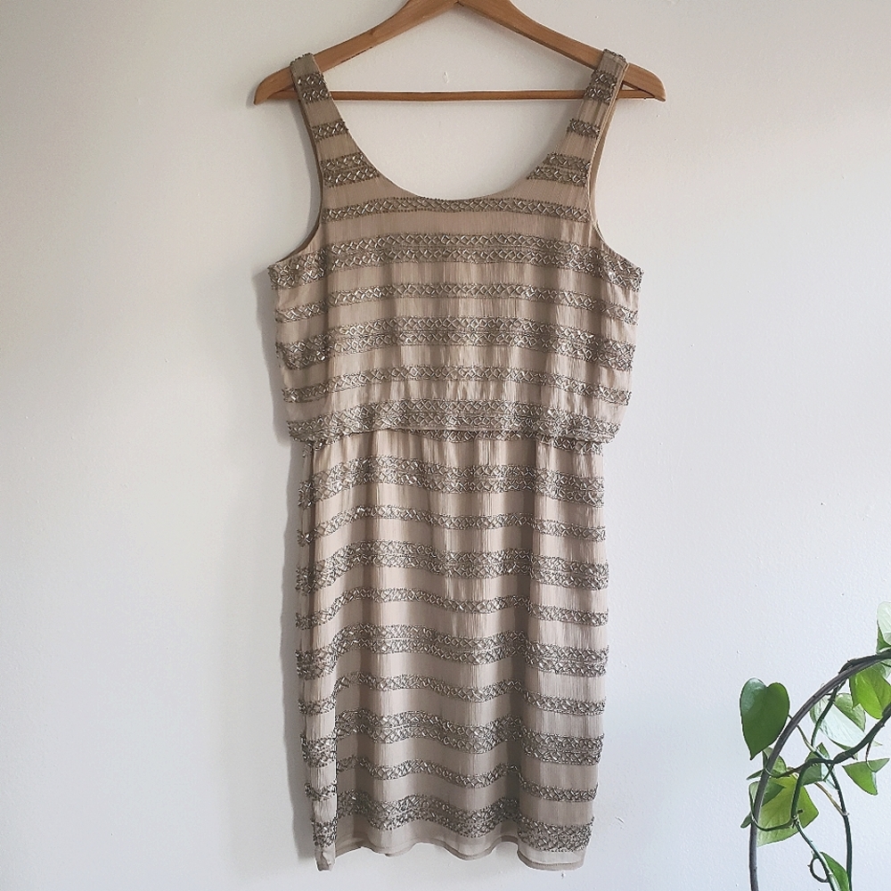 NWT Romeo & Juliet Coutire Silver Beaded Dress